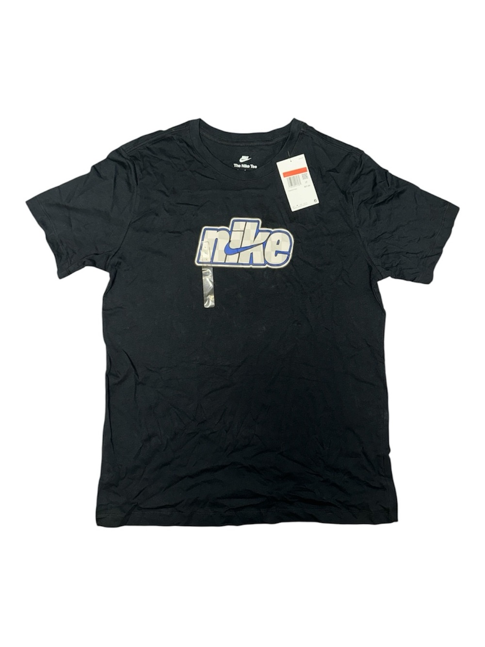 Nike Black Short Sleeve Logo Tee with Reflective Graphic